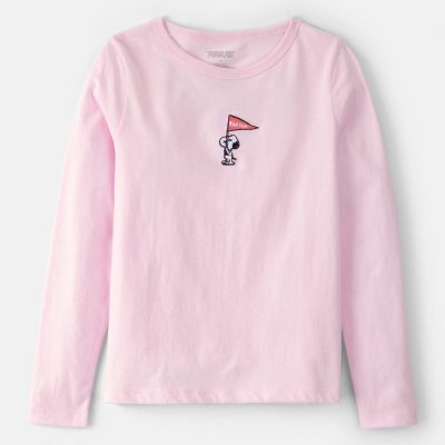 Girls Peanuts Snoopy Long-Sleeve Top - Pink