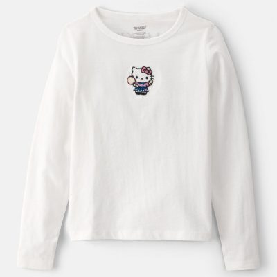 Girls Hello Kitty® Long-Sleeve Top - White