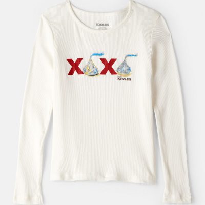 Girls Hershey Kisses XOXO Long-Sleeve Top - Cream