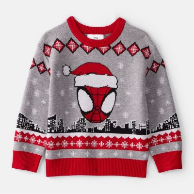 Toddler Boy ©Marvel Spider-Man Long-Sleeve Sweater - Red/Grey
