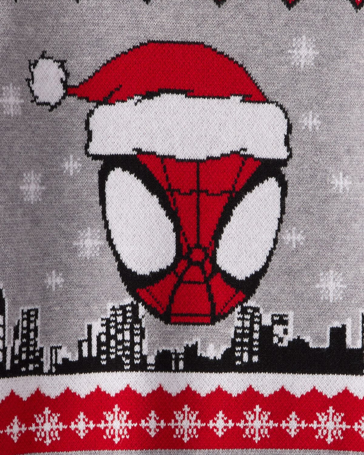 Toddler Boy ©Marvel Spider-Man Long-Sleeve Sweater - Red/Grey - Image 2