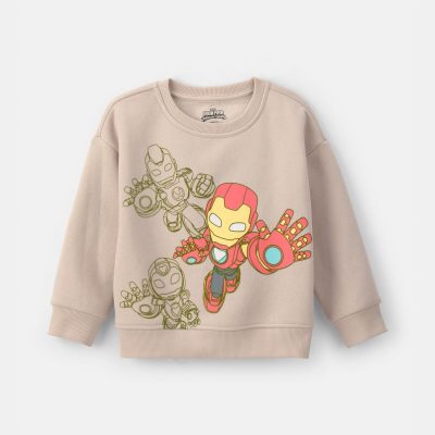 Toddler Boy ©Marvel Iron Man Fleece Pullover Sweatshirt - Brown