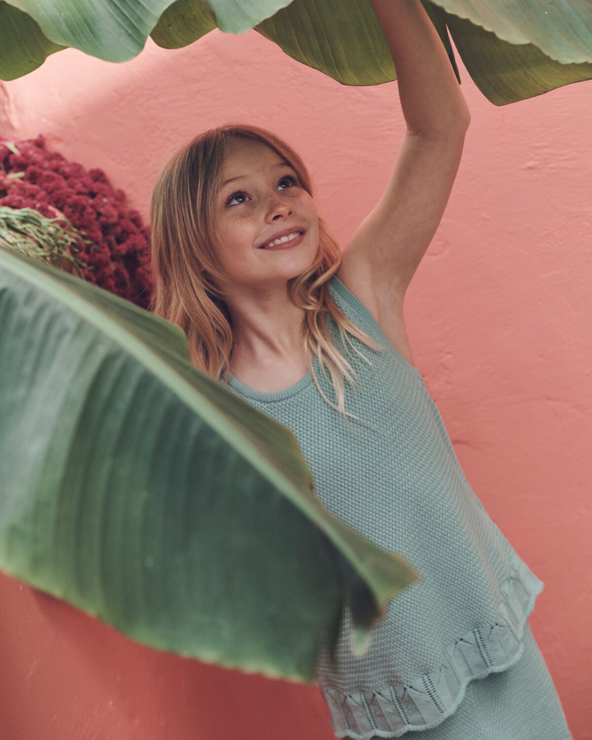 Girls 2-Piece Organic Cotton Knit Top & Short Set - Image 2