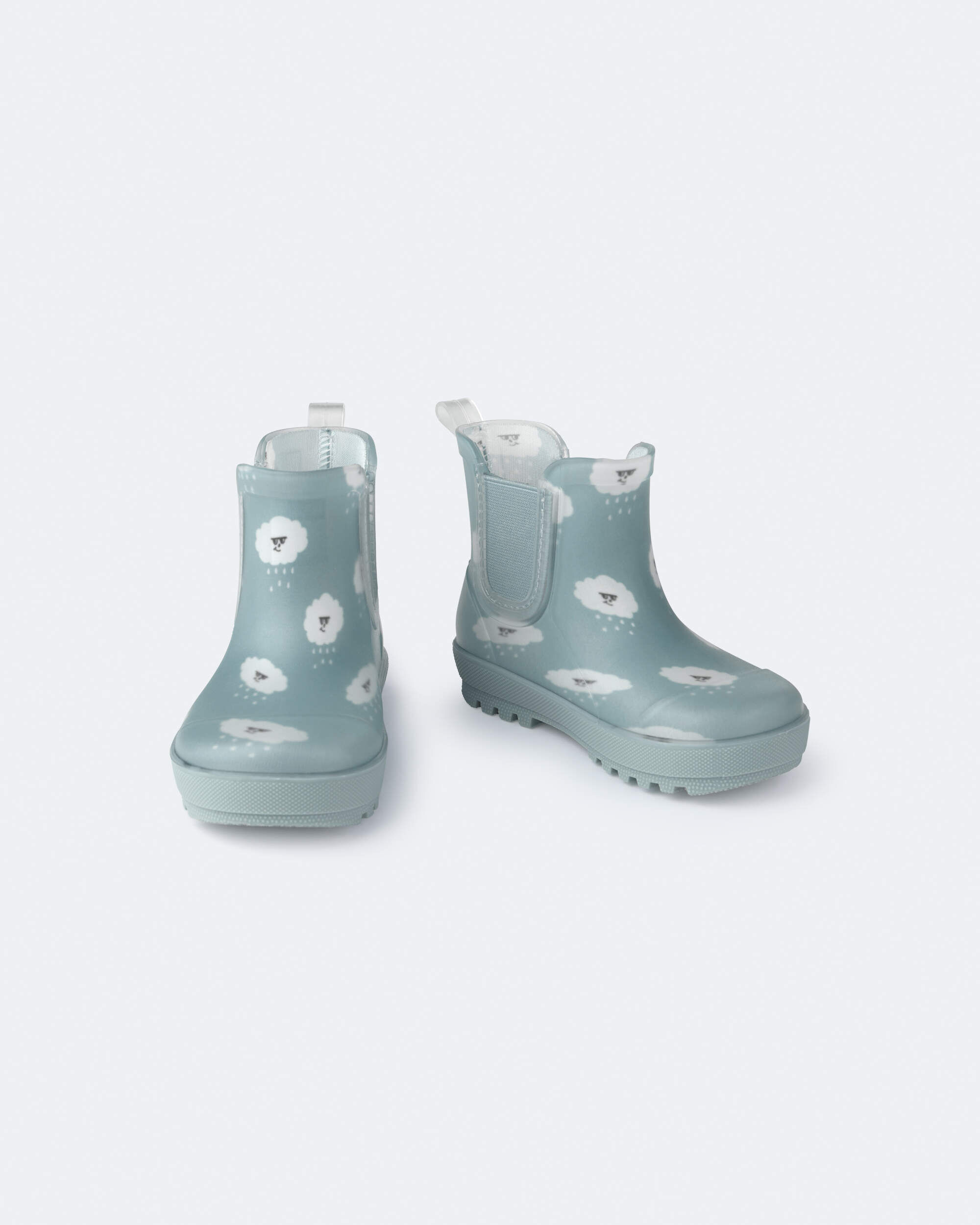 Toddler Rainboots in Rain Cloud Print - Pale Blue - Image 4