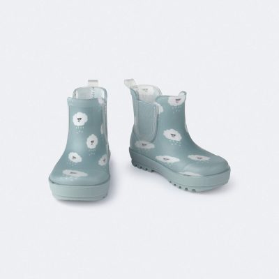 Toddler Rainboots in Rain Cloud Print - Pale Blue