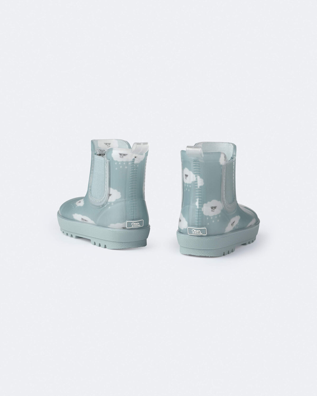 Toddler Rainboots in Rain Cloud Print - Pale Blue - Image 3
