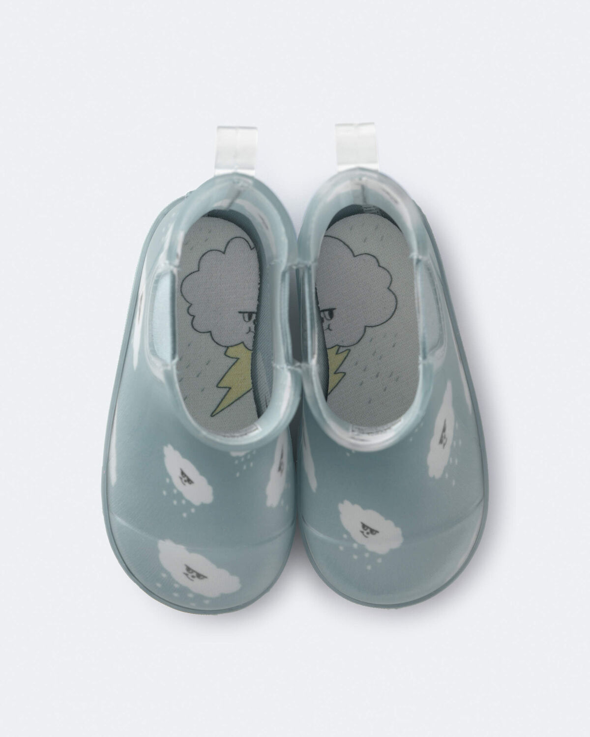Toddler Rainboots in Rain Cloud Print - Pale Blue - Image 2