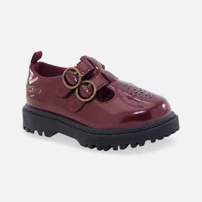 Toddler Girl Buckle Platform Casual Shoes - Burgundy