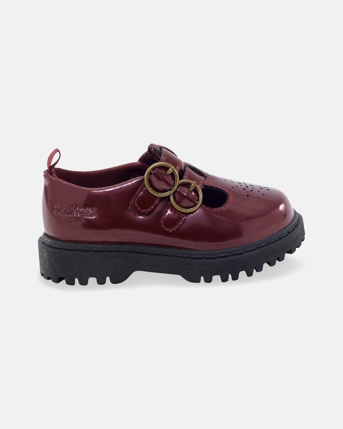 Toddler Girl Buckle Platform Casual Shoes - Burgundy - Image 2