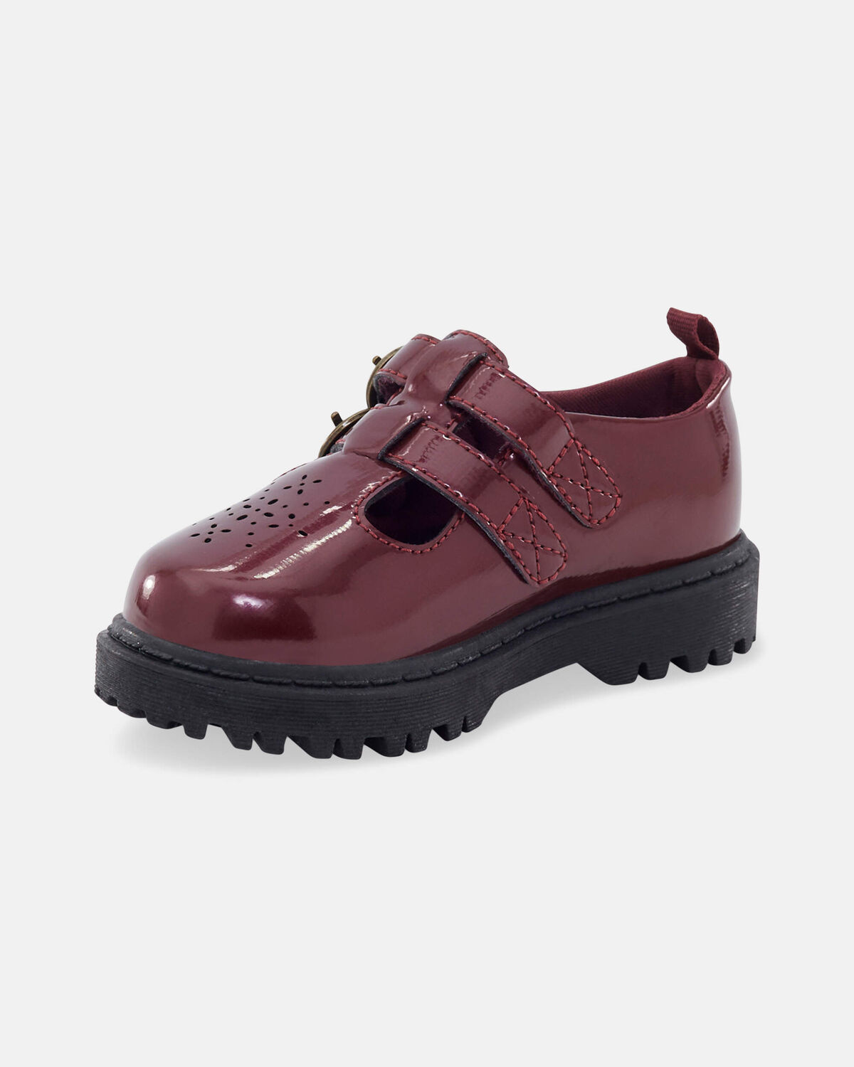 Toddler Girl Buckle Platform Casual Shoes - Burgundy - Image 6
