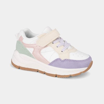 Toddler Girl Color Block Sneakers - White
