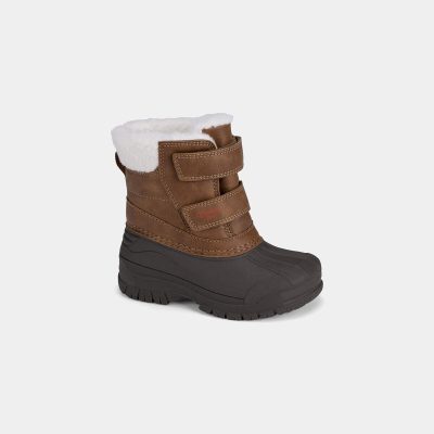 Boys Teddy Fleece Boots - Brown/Black