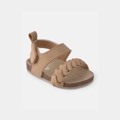 Baby Girl Braided Sandals - Brown
