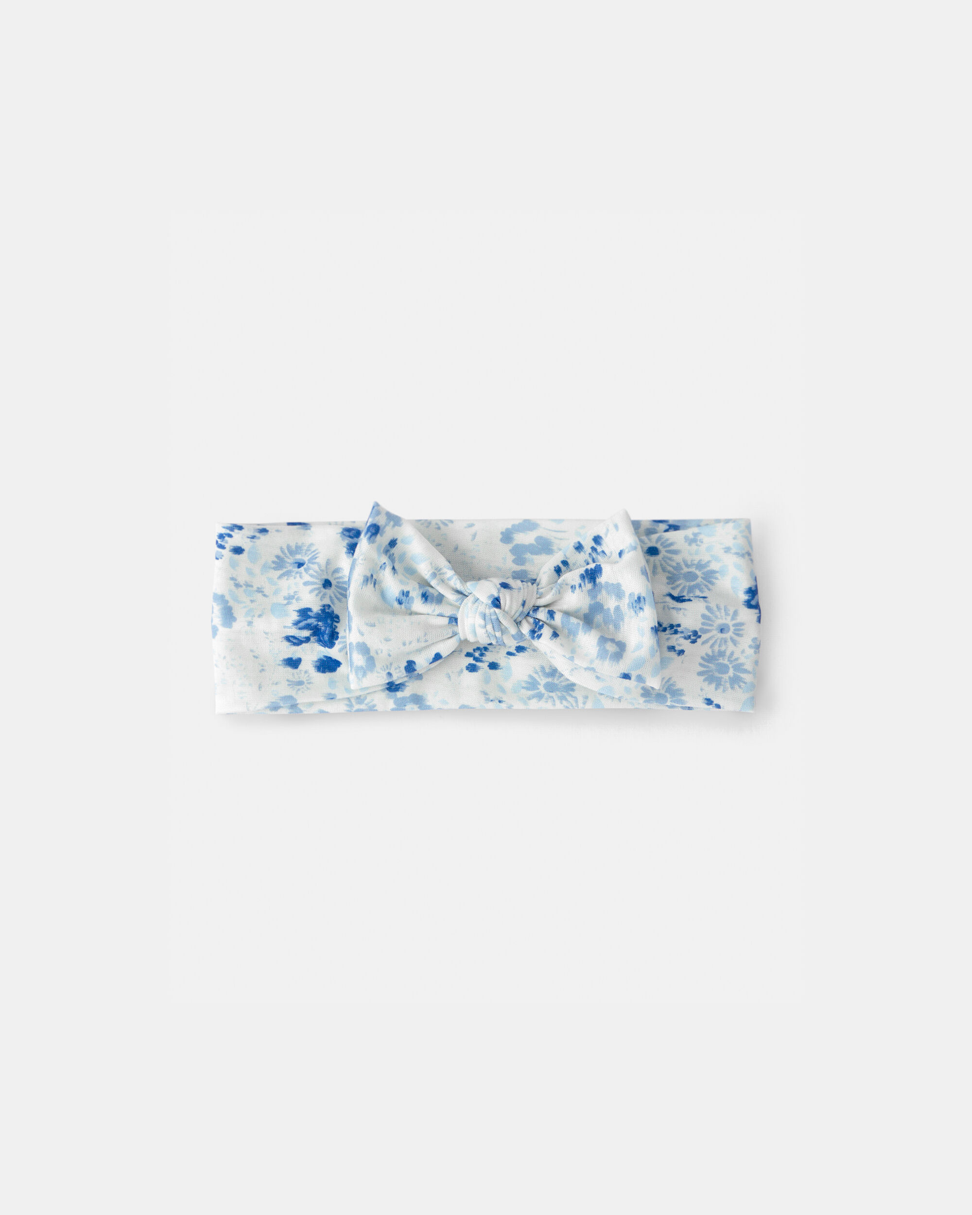 Baby Girl Floral Headwrap - Blue/White - Image 2