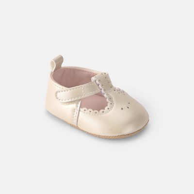 Baby Girl Eyelet Mary Jane Flats - Cream