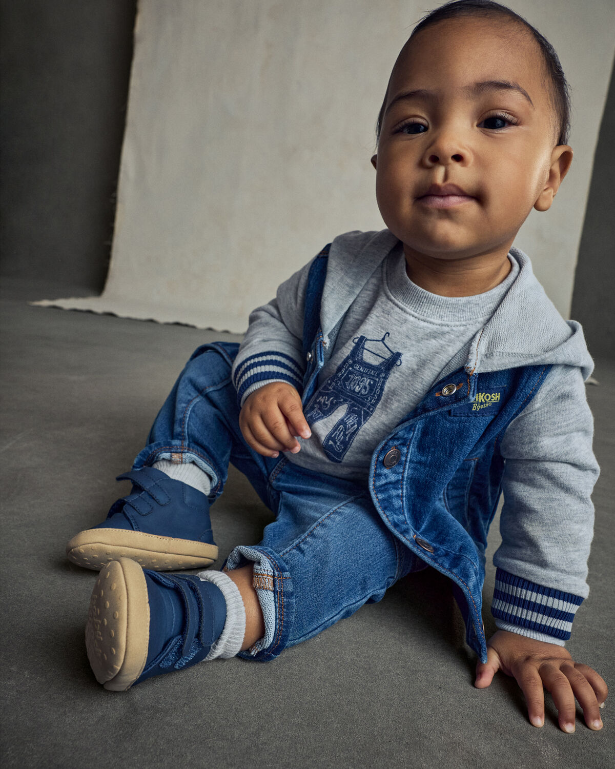 Baby Boy High Top Sneakers - Navy - Image 2