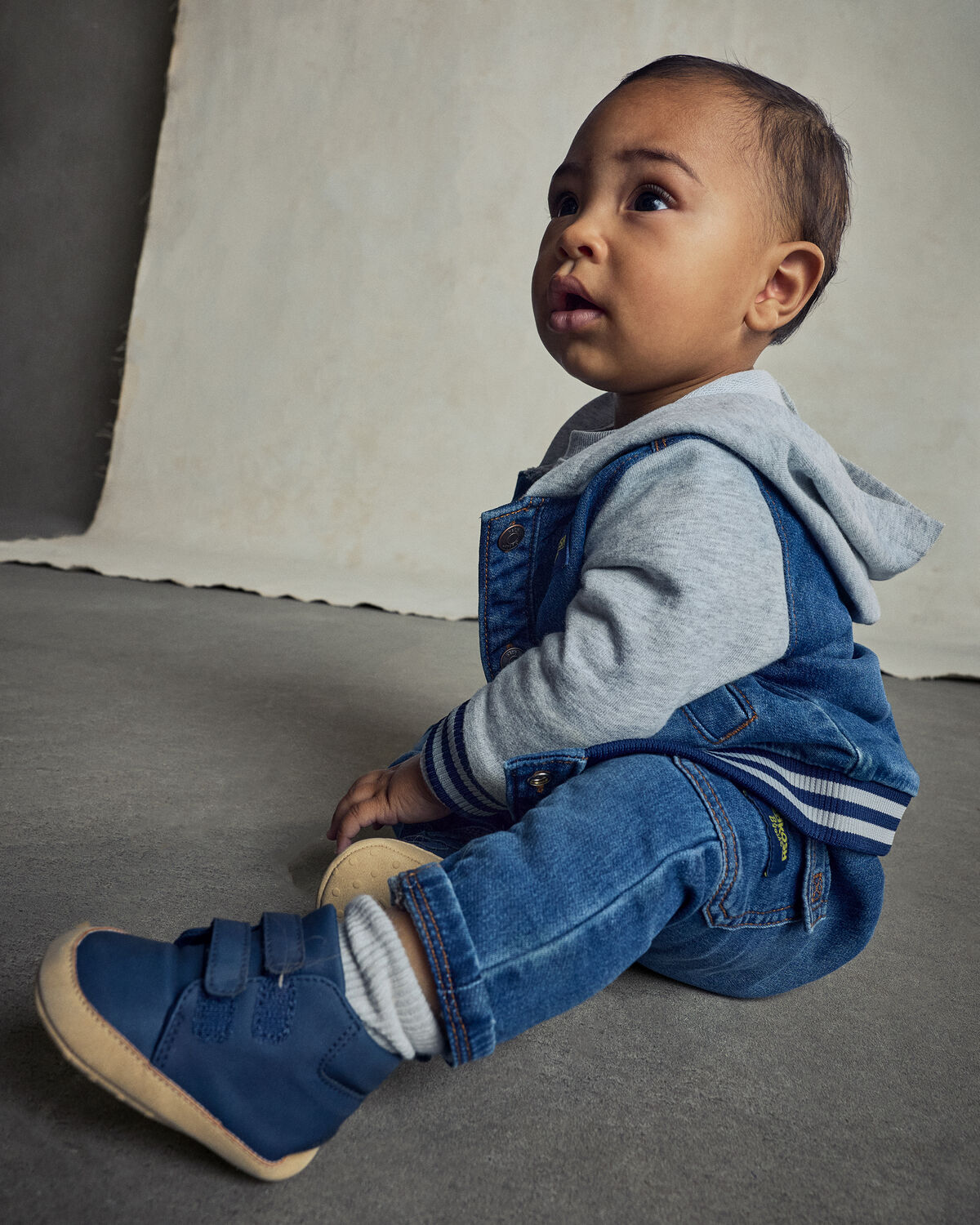 Baby Boy High Top Sneakers - Navy - Image 3