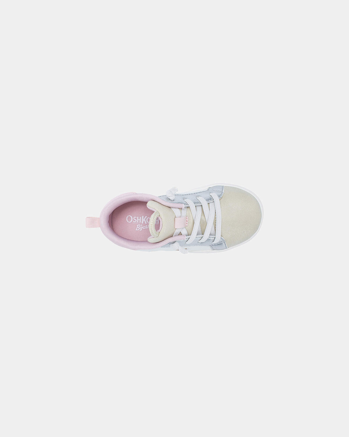 Toddler Girl Colorblock Metallic Heart Sneakers - White/Pink - Image 4
