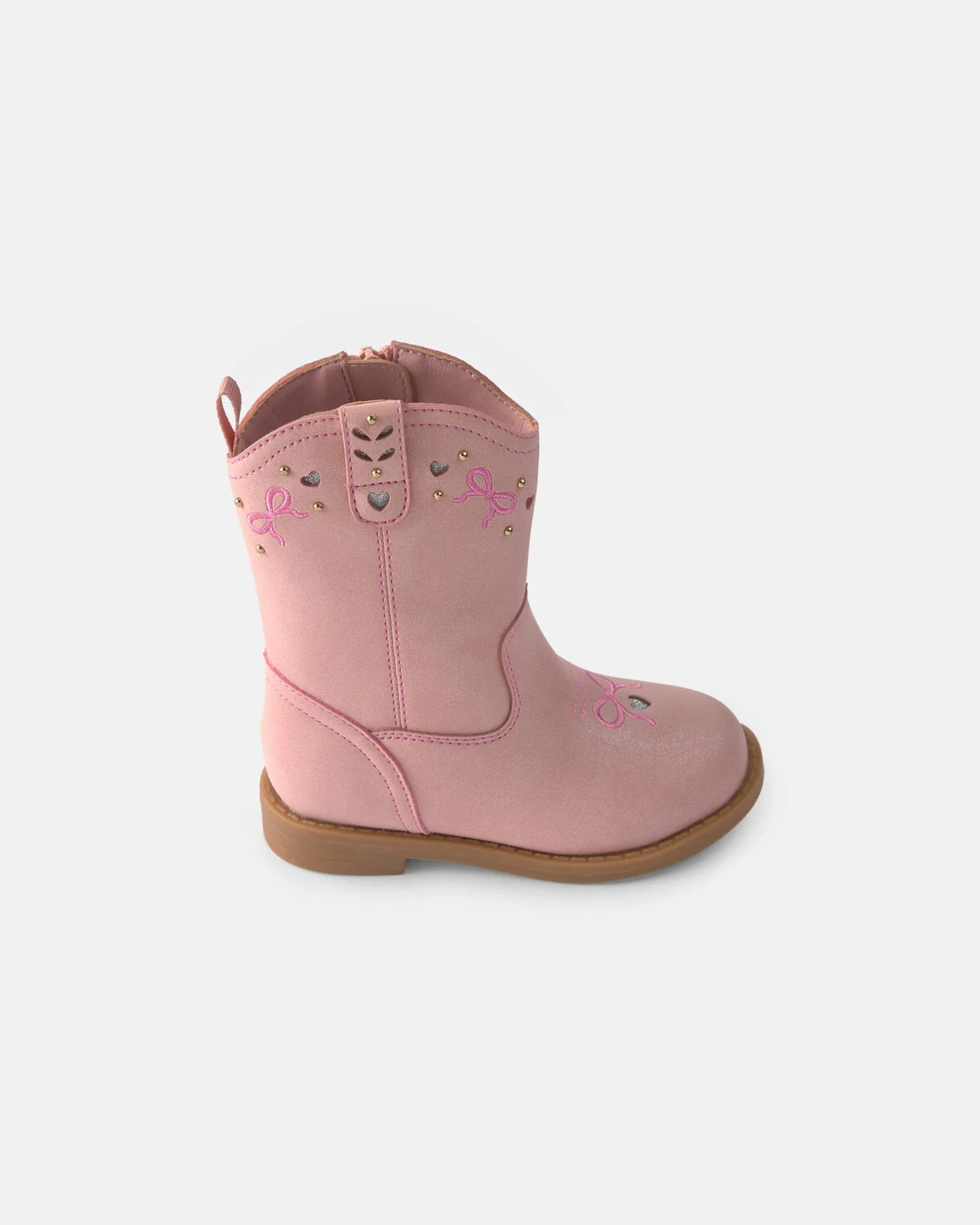 Toddler Girl Bow Cowboy Boots - Pink - Image 2