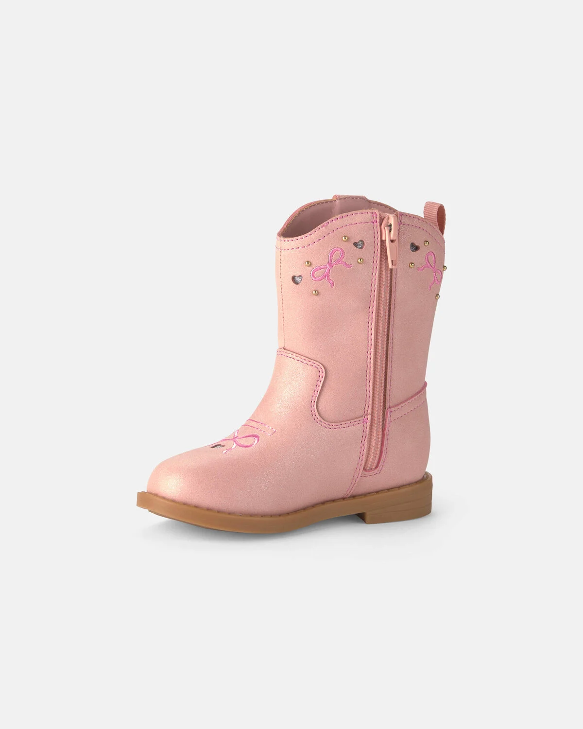 Toddler Girl Bow Cowboy Boots - Pink - Image 6