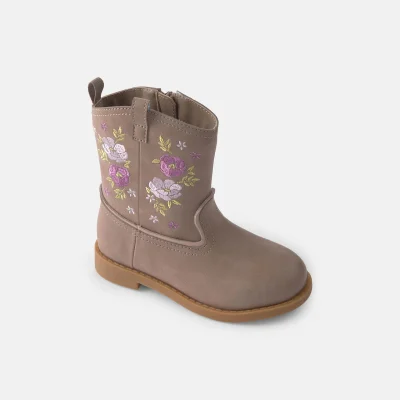 Toddler Girl Floral Cowboy Boots - Brown