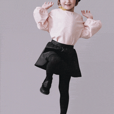 Toddler Girl Reagan Skort in Faux Leather - Black
