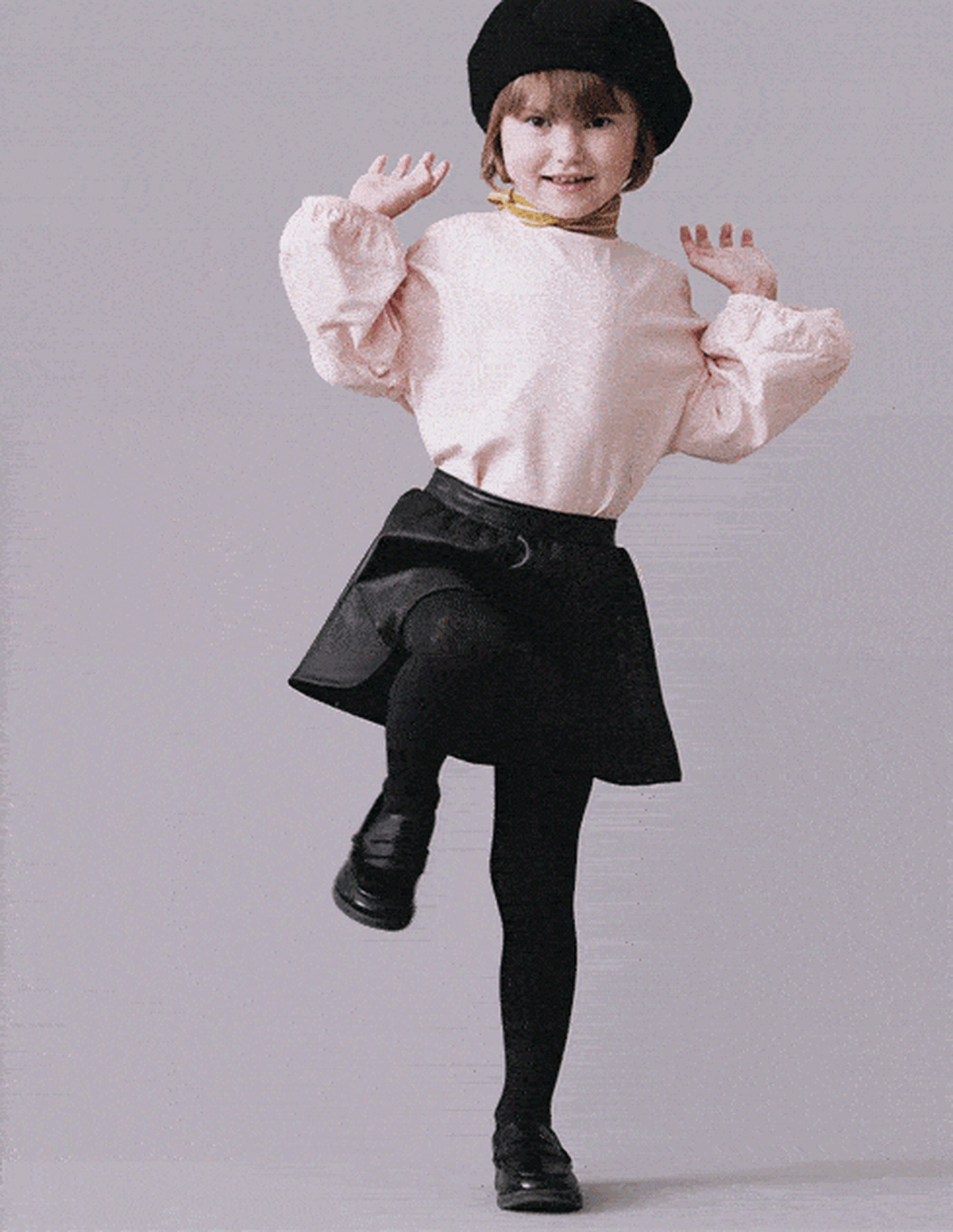 Toddler Girl Reagan Skort in Faux Leather - Black